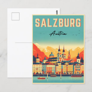 Postal Skyline salzburg, capital de Austria