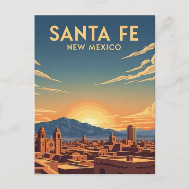 Postal Skyline Santa Fe Viaje Nuevo México (Anverso)