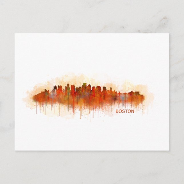 Postal Skyline v3 de Boston City Massachusetts (Anverso)