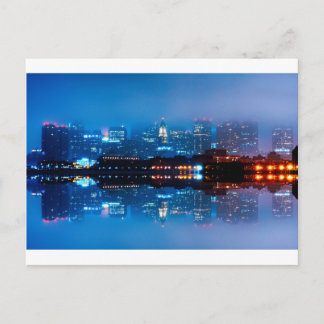 Postal Skyline y niebla de Boston