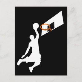 Postal Slam Dunk Basketball Player - Silhouette blanca