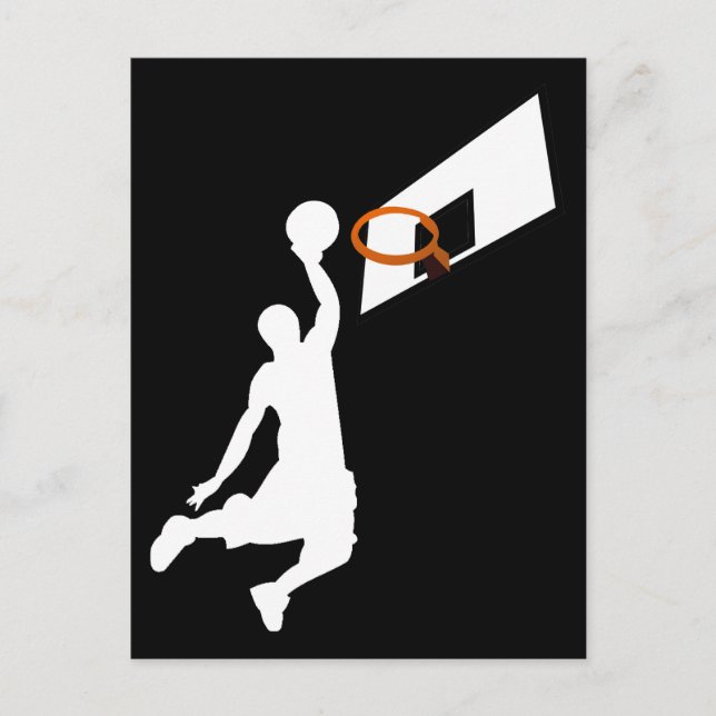 Postal Slam Dunk Basketball Player - Silhouette blanca (Anverso)