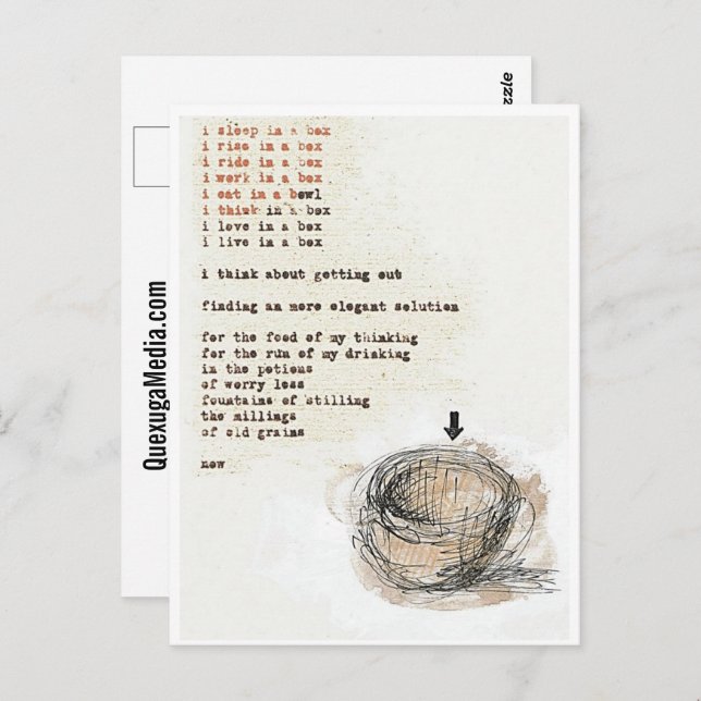 Postal Sleep In A Box Art Poetry Postcard (Anverso / Reverso)