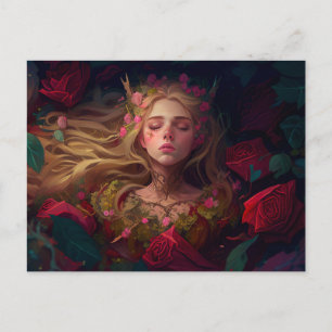 Postal Sleeping Woman Fairtale