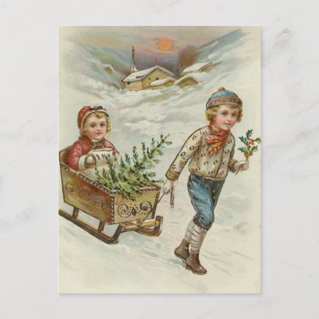 Postal Sleigh Ride | Vintage Christmas (Anverso)