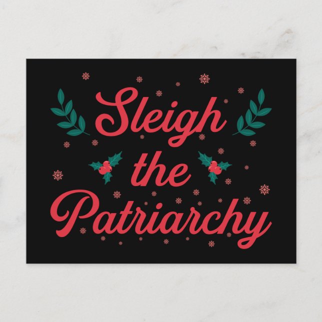 Postal Sleigh The Patriarchy Feminist Christmas (Anverso)