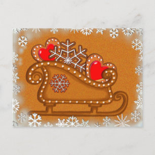 POSTAL SLEIGH Y COOKIES DE GINGERBREAD DE SHARON SHARPE