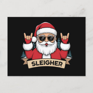 Postal Sleigher de Navidad Santa Rock Xmas Rocker 