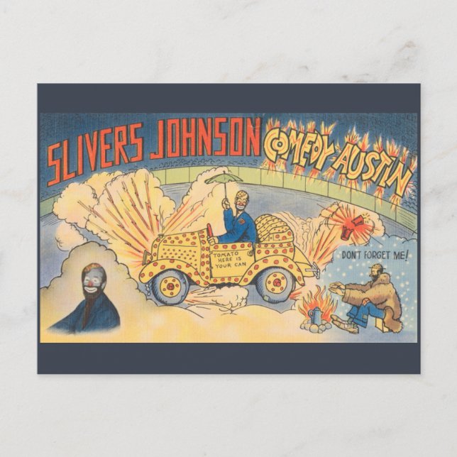 Postal Slivers Johnson, el payaso (Anverso)