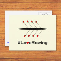 Slogan de Love Rowing y barco
