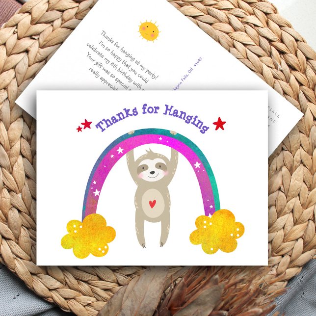 Postal Sloho Boho Rainbow Birthday Cute Modern Gracias (Subido por el creador)