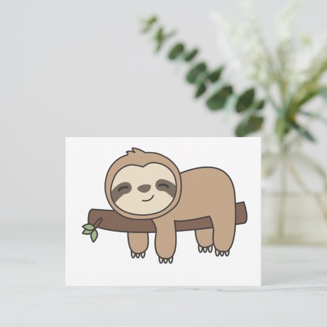 Postal Slony Gracioso Relajado Animales Cute Para Niños P (Anverso de pie)