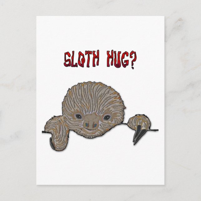 Postal Sloth Hug Baby Sloth (Anverso)