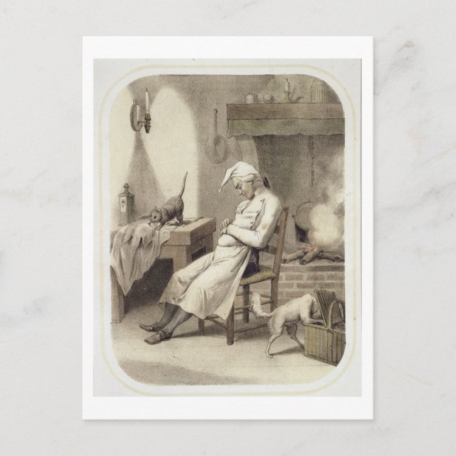 Postal Sloth in the Kitchen, de una serie de impresiones  (Anverso)