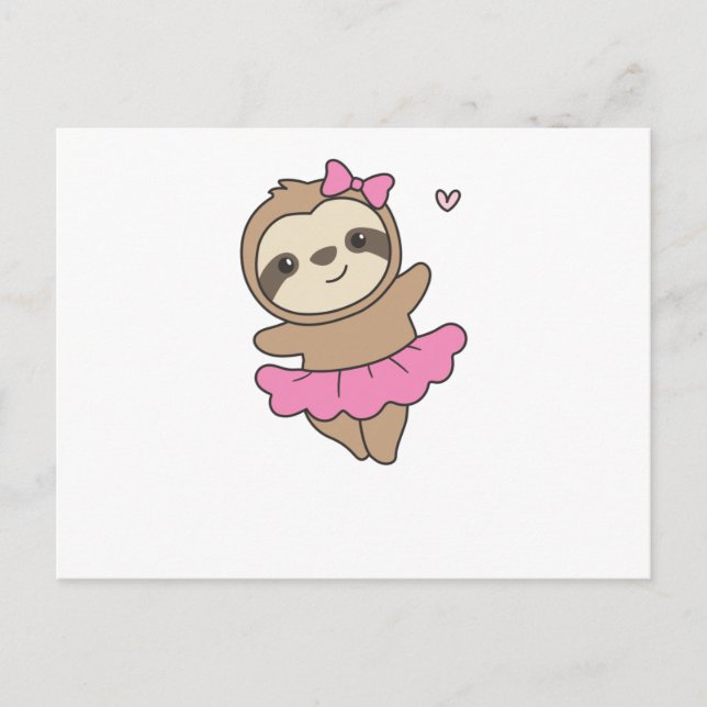 Postal Sloth is Dancing Ballet Cute Slots está Bailando (Anverso)