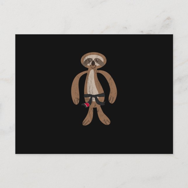 Postal Sloth Jiu Jitsu para el cinturón negro de regalo d (Anverso)