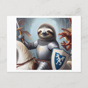 Postal Sloth Knight contra los dragones