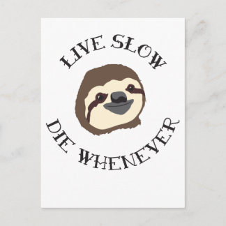Postal Sloth Motto - Vive lento y muere cada vez