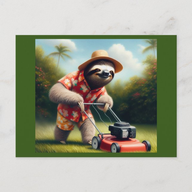 Postal Sloth Mowing Lawn (Anverso)