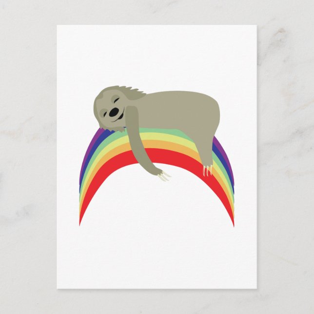 Postal Sloth On Rainbow (Anverso)