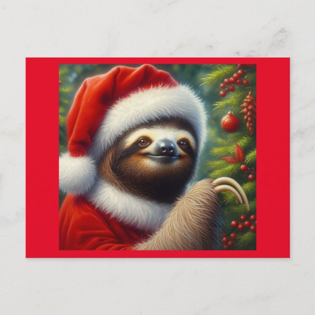 Postal Sloth Santa Claus (Anverso)