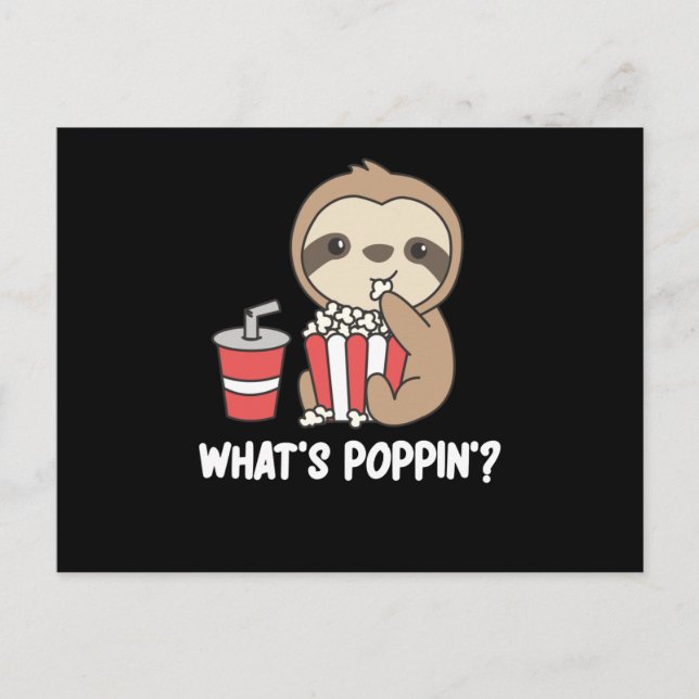 Postal Slots Popcorn Whats Poppin Divertidas Sloths (Anverso)