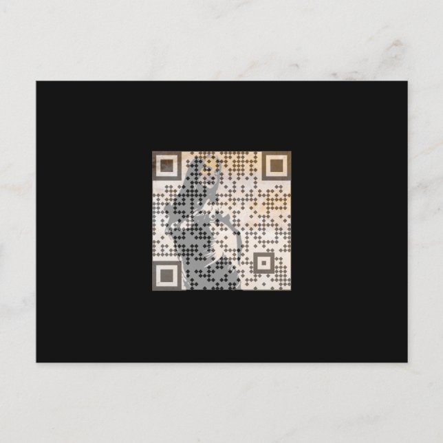 Postal Smart Naranja Shades Monocrome Indie Song Qr Code (Anverso)