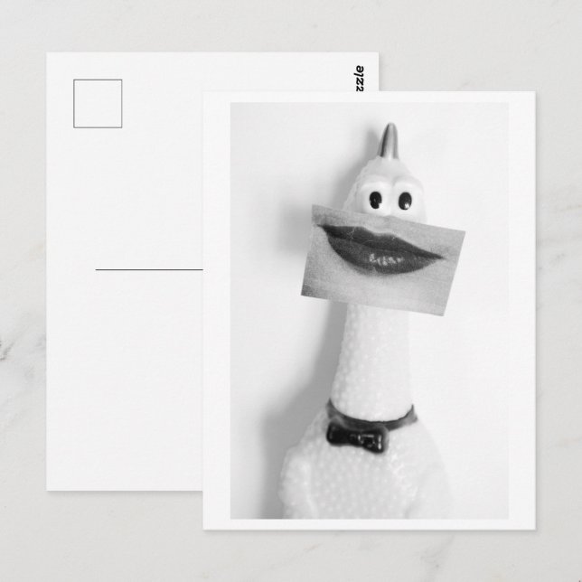Postal Smiling Rubber chicken - Smile  (Anverso / Reverso)
