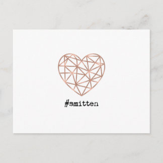Postal Smitten de corazón geométrico