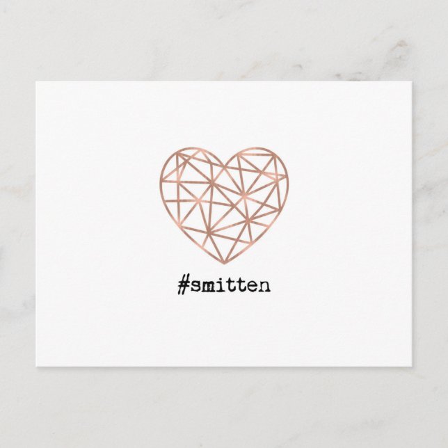 Postal Smitten de corazón geométrico (Anverso)