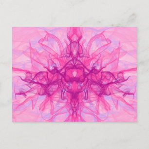 Postal SMOKE PINK - Arte fractal moderno y abstracto -