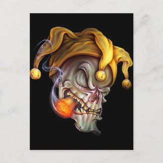 Postal Smoking Jester Skull