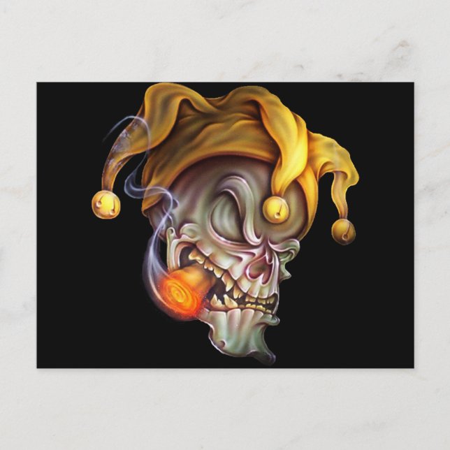 Postal Smoking Jester Skull (Anverso)