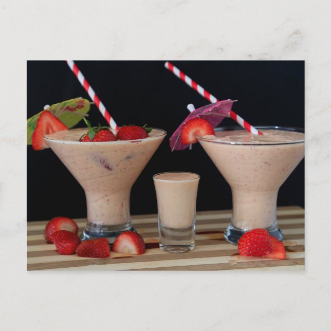 Postal Smoothie de fresa (Anverso)