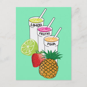 Postal Smoothie de frutas de verano