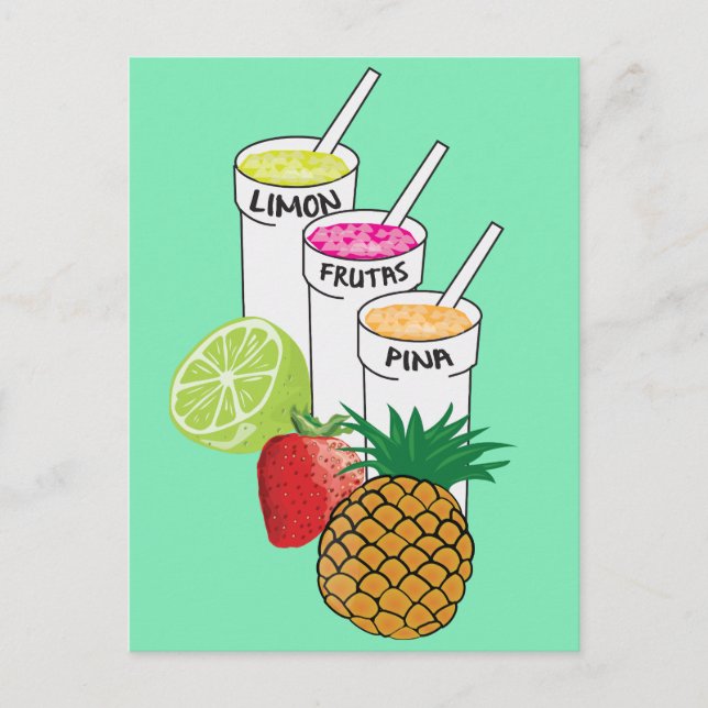 Postal Smoothie de frutas de verano (Anverso)
