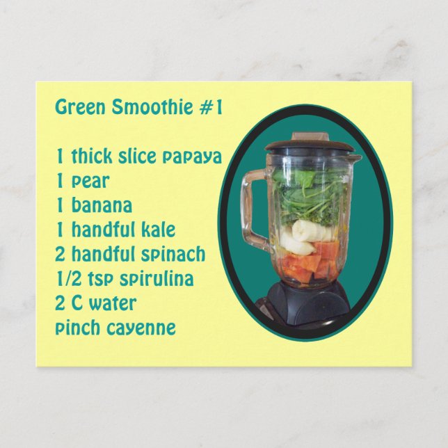 Postal Smoothie verde #1 (Anverso)