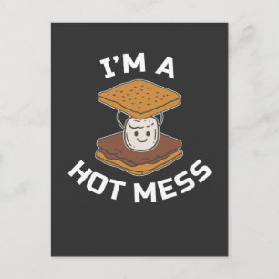 Postal Smores Camper Funny Campfire Hot Mess Camping Food