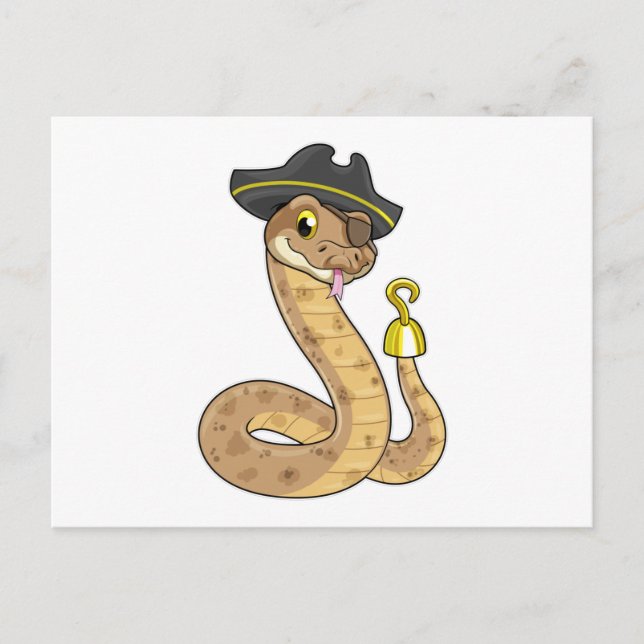 Postal Snake as Pirate with Hook hand & Eye patch (Anverso)