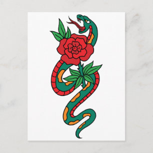 Postal Snake envuelto alrededor de un arte de tatuaje de 