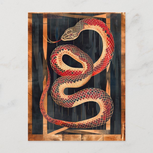 Postal Snake Totem – Transformative Deco Symbol (Anverso)