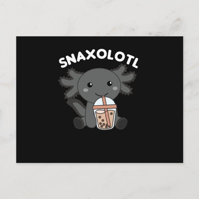 Postal Snaxolotl Axolotl Bubble Tea Amantes de los dulces (Anverso)