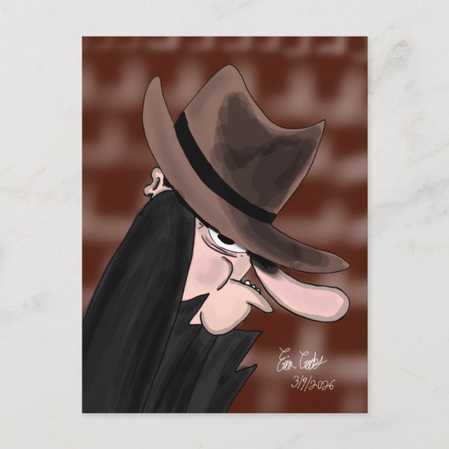 Postal Sneaky villain cartoon character (Anverso)