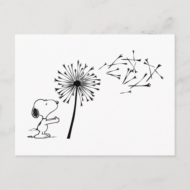 Postal Snoopy con diente de león (Anverso)