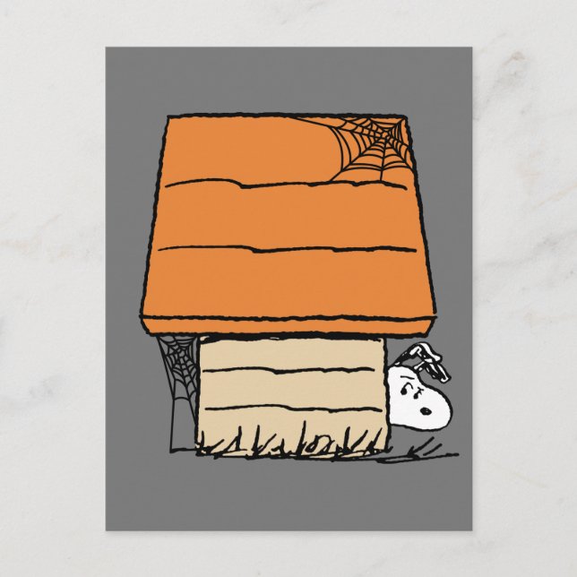 Postal Snoopy Halloween Spider Web Doghouse (Anverso)
