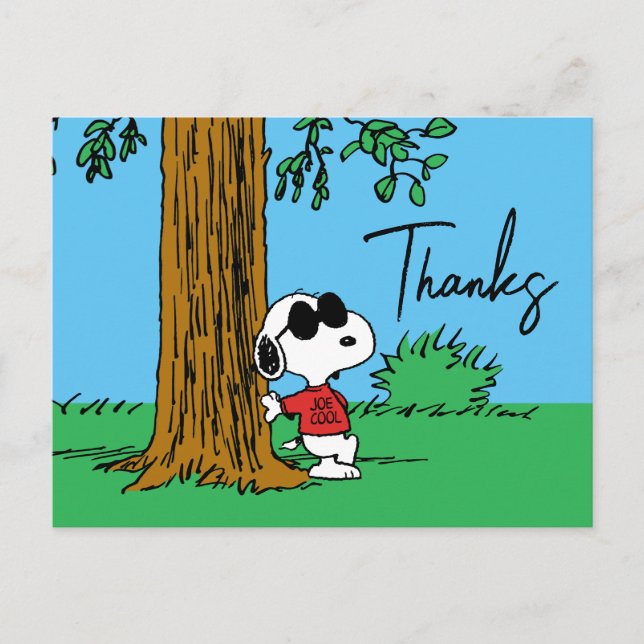 Postal Snoopy "Joe Guay" | Gracias (Anverso)