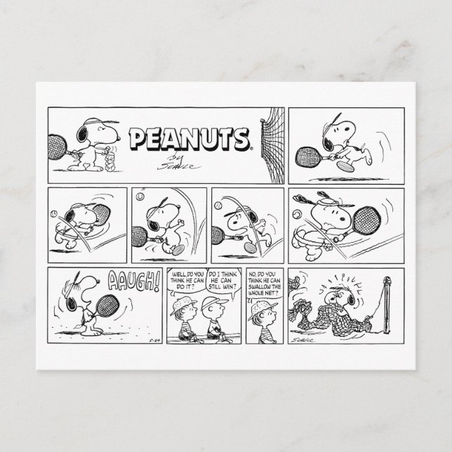 Postal Snoopy Juega Al Tenis (Anverso)