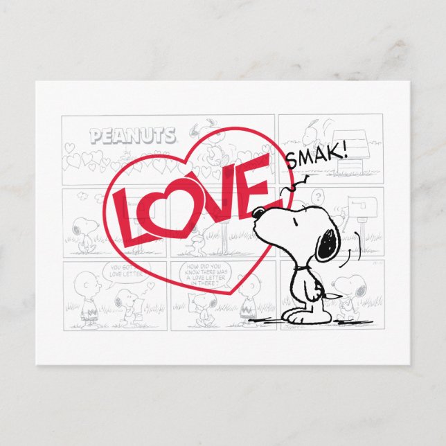 Postal Snoopy "Love" Comic Strip Graphic (Anverso)