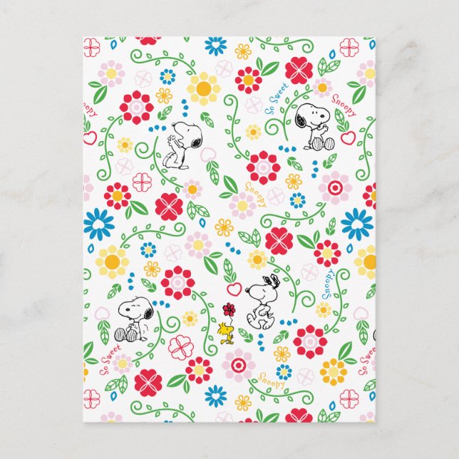 Postal Snoopy So Sweet Flower Pattern (Anverso)