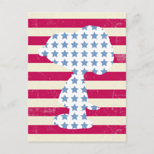 Postal Snoopy Vintage Estrellas y Franjas